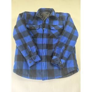 Men’s Dickies Blue Buffalo Check Quilted Inside Fleece Outside Medium